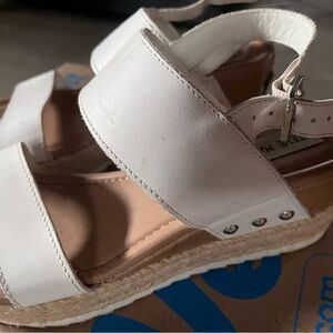 Women's White Wedge Sandals